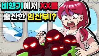 [체리툰] 비행기에서 출산한 임산부?!