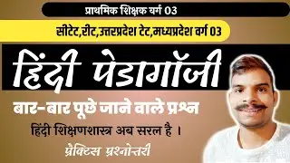 Hindi Pedagogy (हिंदी पेडागॉजी) के प्रश्न । CTET,REET,UPTET । Best Questions Hindi By PushkarSir