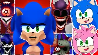 Sonic and Amy watch Sonic EXE OC Phase 1 VS Phase 2-50 NEW Phase 51 GIGA CHAD in Incredibox Sprunki