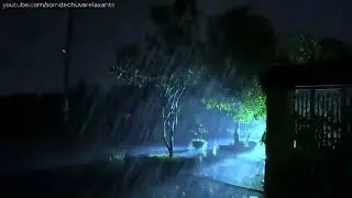 Heavy Rainstorm with Lightning & Roaring Thunder Sound in Park House, Rain Sounds to Sleep