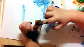 Варежка и пальчиковые краски