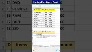 Lookup function in Excel ll Excel Tips ll Excel shortcut Keys ll Excel Master 