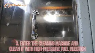 Production line display (cleaning of semi-finished products after assembly)