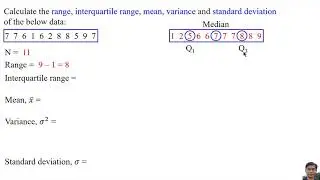 Range, Interquartile Range, Mean, Variance and Standard Deviation for Ungrouped Data