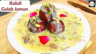 Rabdi Gulab Jamun Recipe | प्योर दूध से बनाइये हलवाई जैसी लच्छेदार रबड़ी गुलाब जामुन |By 