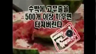 ５００條橡皮筋綁西瓜 西瓜爆裂