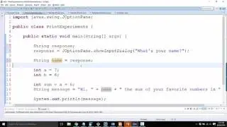 User Input with JOptionPane