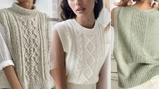 Трендові жилети спицями 🧶 ідеї для вʼязання спицями