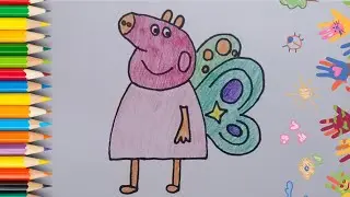 How to Draw Butterfly Peppa Pig Easy and Simple Drawing