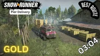 SnowRunner | Pier Delivery | Best Route | GOLD