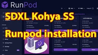 Kohya ss installation on Runpod for LoRA SDXL or SD training for stable diffusion