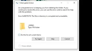 How to Delete Corrupted files in Windows! Fix error 0x800070570