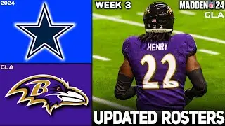 Ravens vs. Cowboys | Week 3 | 2024 - 2025 Updated Rosters | Madden 24 PS5 Simulation