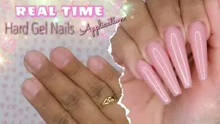 Real Time - Hard Gel Nails Application | Coffin Shape Nails | Builder Gel Nails Tutorial
