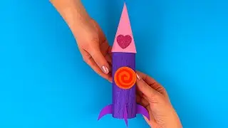DIY Colorful Paper Rocket 🚀 | Fun Craft for Kids 