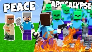 100 Minifigures Simulate APOCALYPSE in LEGO Minecraft...