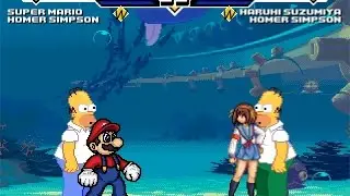 SK MUGEN - Super Mario & Homer Simpson vs Haruhi Suzumiya & Homer Simpson