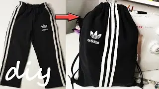 DIY Drawstring Backpack. Upcycling Old Clothes.