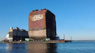DAMANGED SECTION 5 TOWED TO PORT on September 26, 2021
