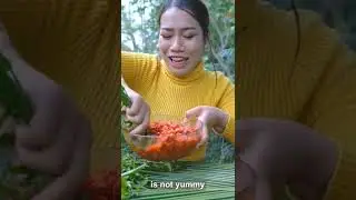 ASMR MUKBANG NEEM LEAVES WITH SALT AND CHILI SAUCE