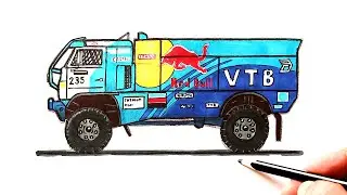 How to draw a KAMAZ-master | Rally Dakar KAMAZ-master