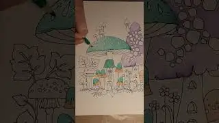 Worlds of Wonder,  coloring mushrooms with Crayola pencils.