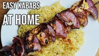 Easy Chicken Kabab Recipe with Turmeric Rice. Dinner At Home | Ezy Meals