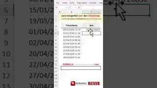 cara mengambil jam pada timestamp #excelindonesia #shorts #dataanalysis