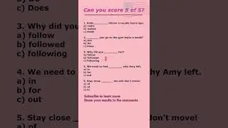 Fast English grammar test. Score 5 of 5 #shorts #english