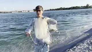 Triple load cast net throw