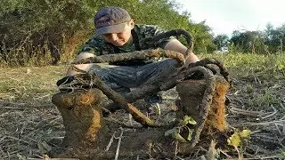 Scrap Metal Digging on the Volga River Bank