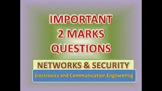 Network & Security important 2 marks questions