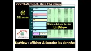 VBA ListView- Afficher et Extraire les données dans la ListView- Sans Codage_43. VbaWriter.ch