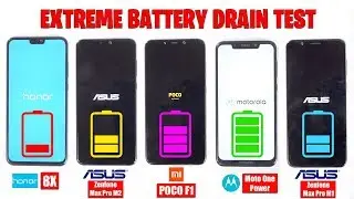 Zenfone Max Pro M2 vs Honor 8X vs MotoOnePower vs Max Pro M1 vs PocoF1 -EXTREME BATTERY DRAIN TEST🔥