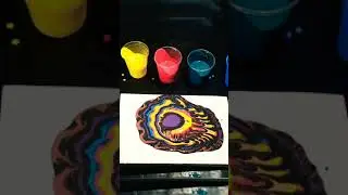 fluid art abstract art tutorial  for beginners / Acrylic pouring on a canvas 2022 #short