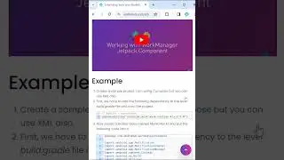 Scheduling Tasks with WorkManager | Jetpack Components #android #shorts #androidstudio #jetpack