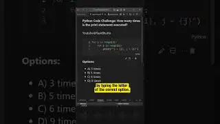 Python Quiz #37: Nested FOR Loop Quiz | How many times is the print statement executed? #yasirbhutta