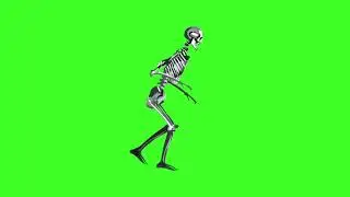 Scooby Doo! Creepy Run Skeleton Running Green Screen
