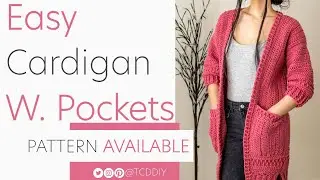 How to Crochet: Cardigan w. Pockets | Pattern & Tutorial DIY