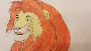 Рисую Муфасу из Короля льва.