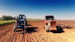 Культивация  чёрных паров ДТ 75 + КПС 4 . МТЗ 82 + КПС 4.