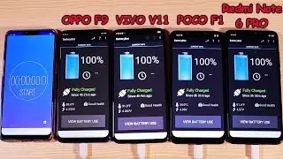 OPPO F9 vs VIVO V11 Vs POCOPHONE F1 Vs Redmi Note 6 Pro Battery Test