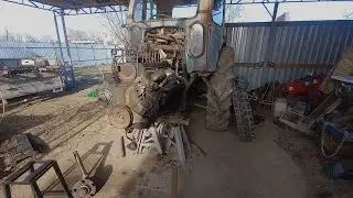 Начало ремонта МТЗ 5. Ремонт радиатора Kubota D1802