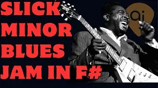 SLICK MINOR BLUES JAM TRACK  | Guitar Backing Track (F# MINOR / 80 BPM)