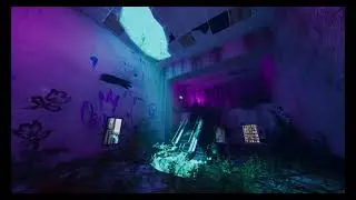 Abandoned Mall Surreal Lighting Fly Through