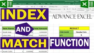 INDEX and MATCH function in EXCEL by learning center in Urdu/hindi