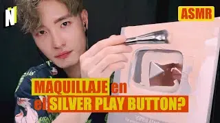 [No Talking ASMR] Makeup on Silver play button???😲