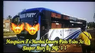 Mangalore to Mumbai in Canara Pinto Travels MG Starz Volvo Multi-Axle Sleeper SUBSCRIBE N.K Vlogger