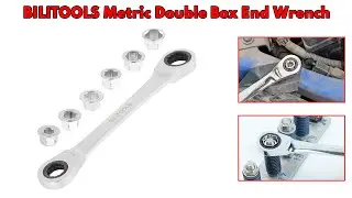 Double Box End Ratcheting Wrench, 8 in 1 Metric Ratchet Wrench, 8 - 19 mm, 72 Tooth Gear, Cr-V