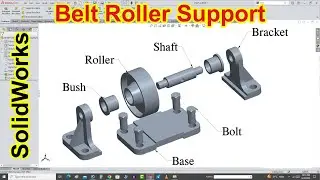 Belt Roller Support Assembly in SolidWorks Tutorial In Hindi/Urdu